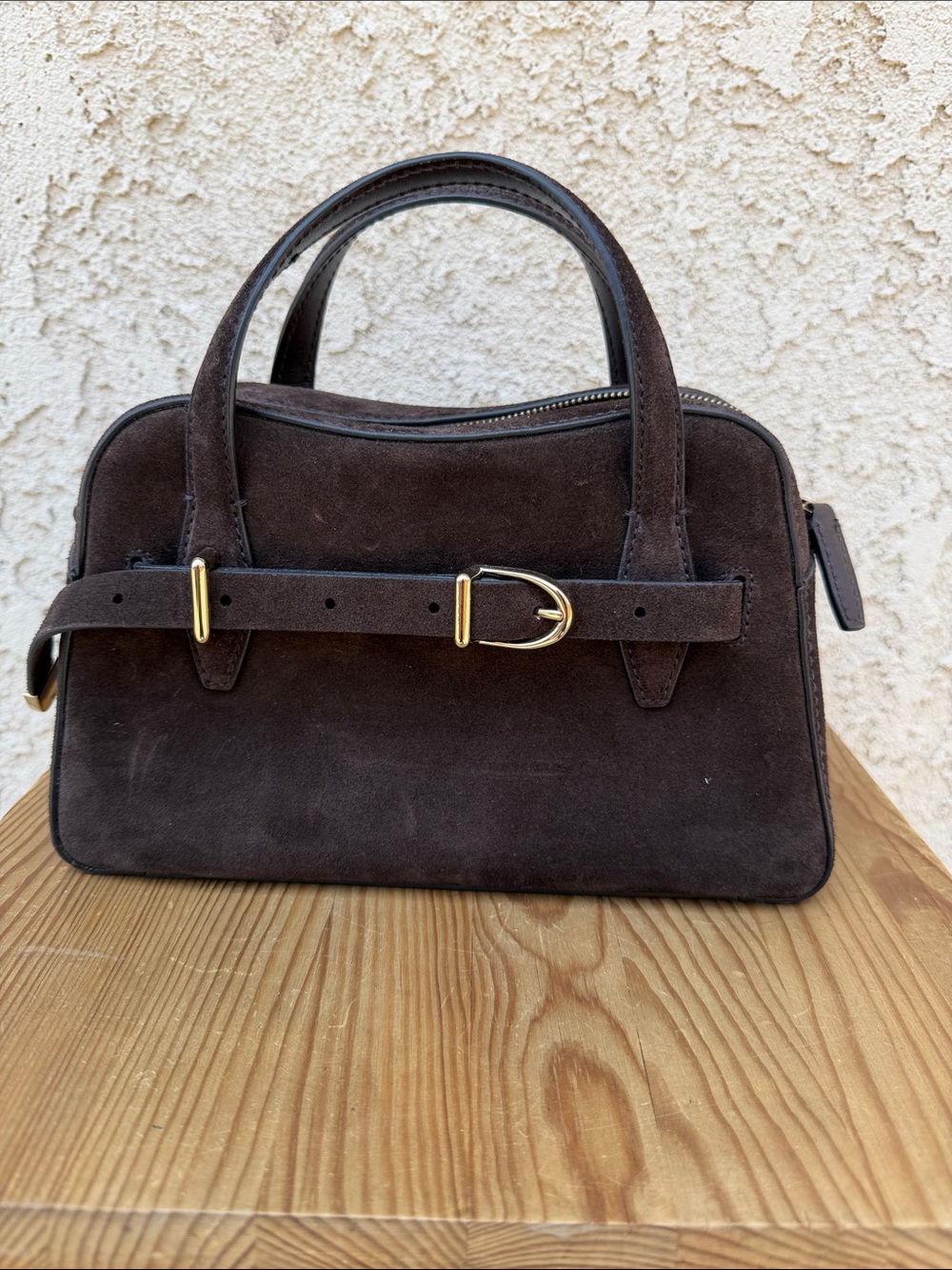 Madewell Mini Belted Crossbody Suede Satchel Bag